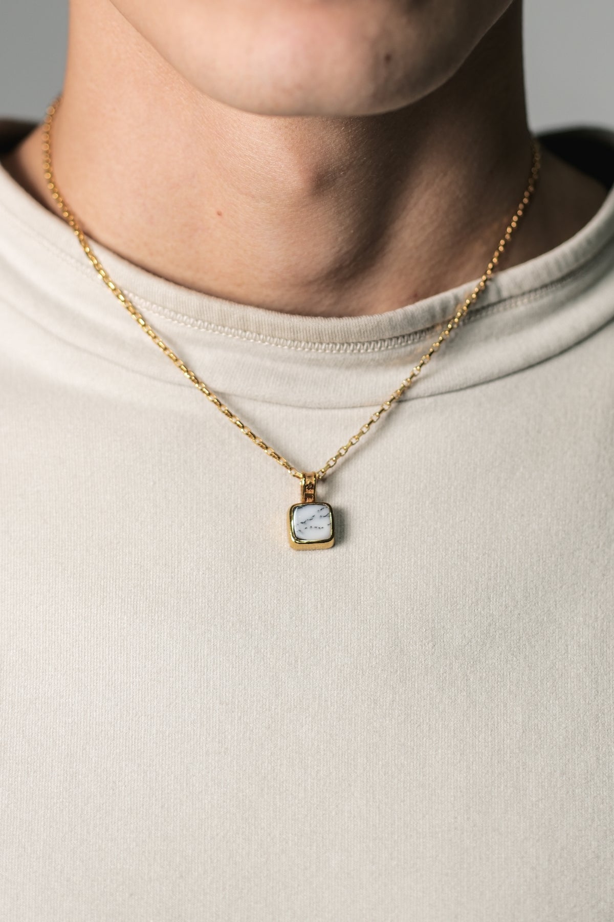 Augustus Pendant Dendritic Opal | Gold