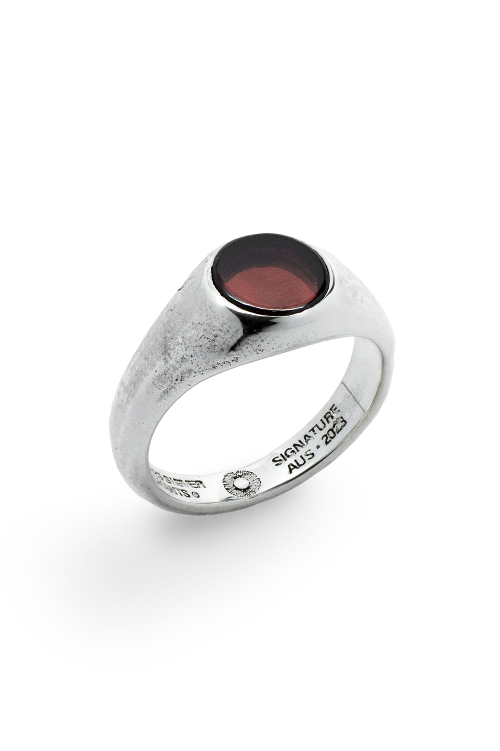 Orbit Signet Red Garnet