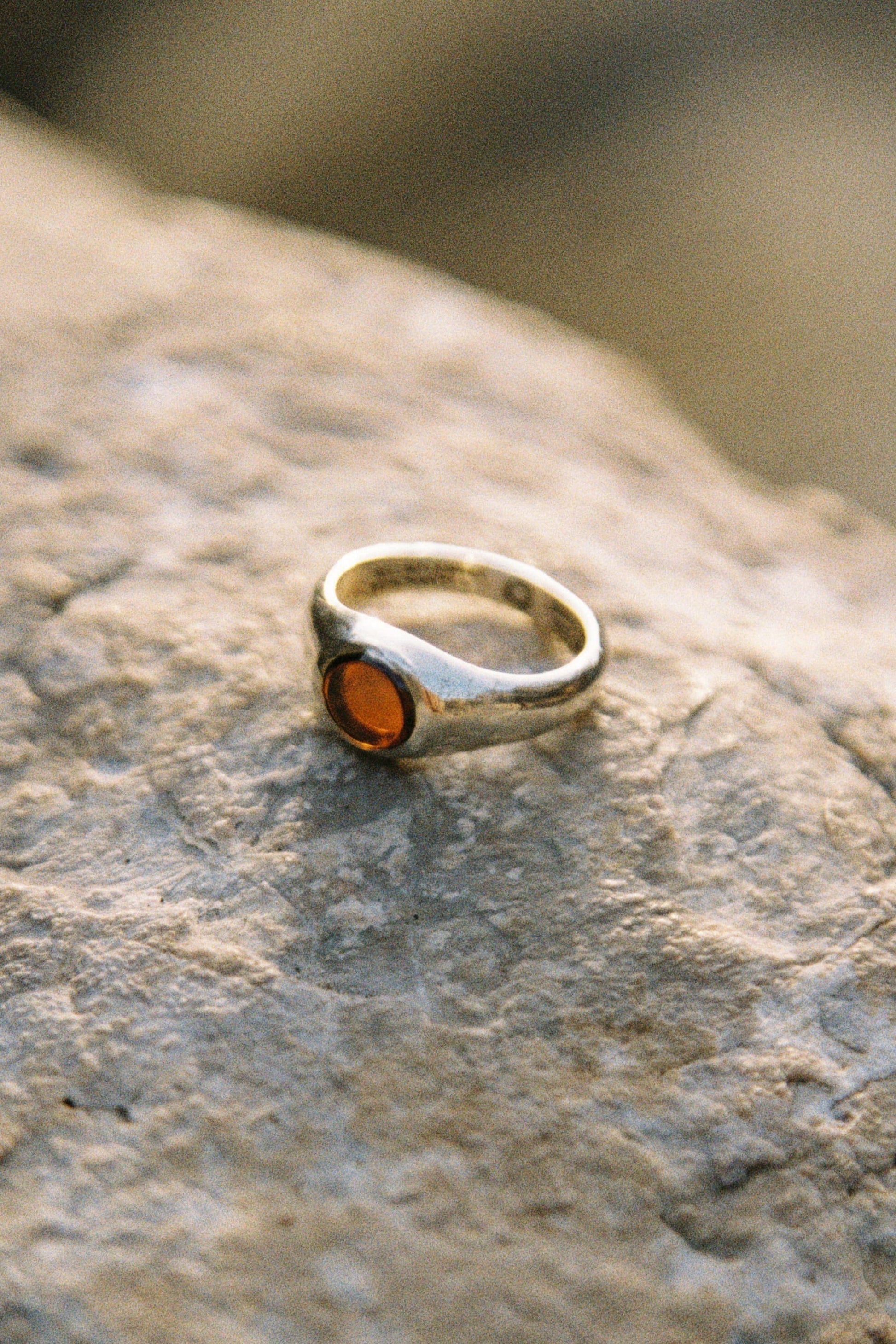 Orbit Signet Red Garnet