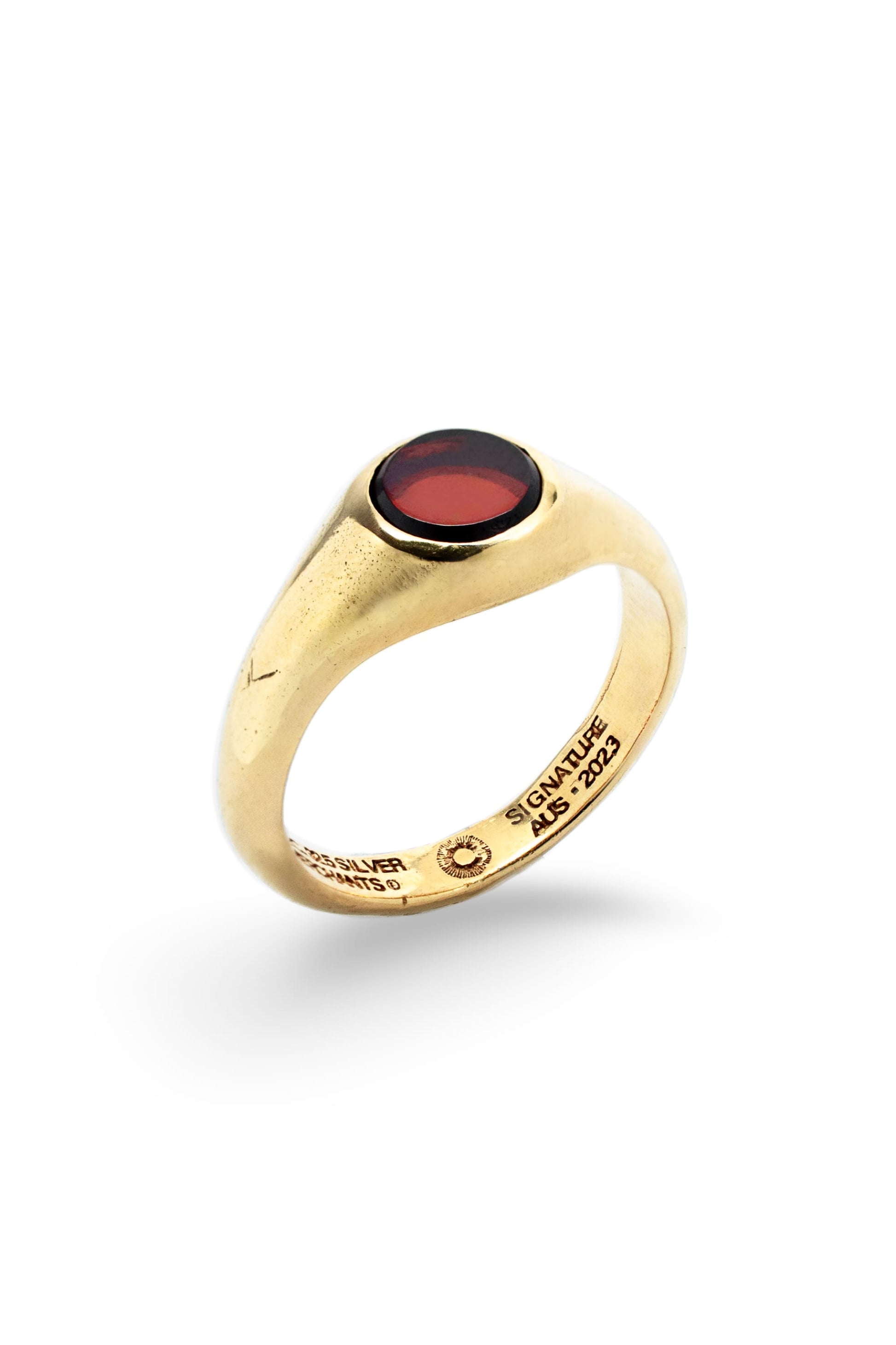 Orbit Signet Red Garnet | Gold