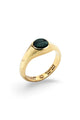 Orbit Signet Green Marble | Gold