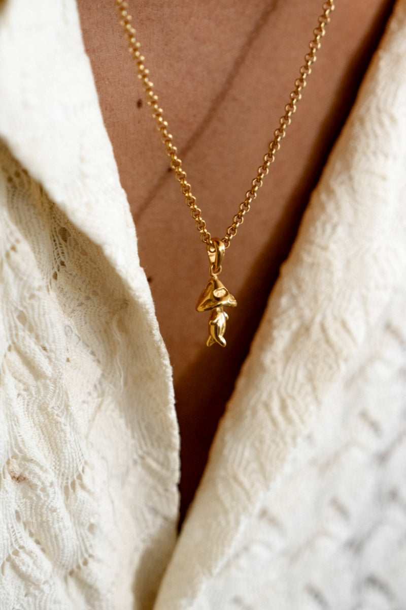 Psilocybe Cubensis Pendant | Gold