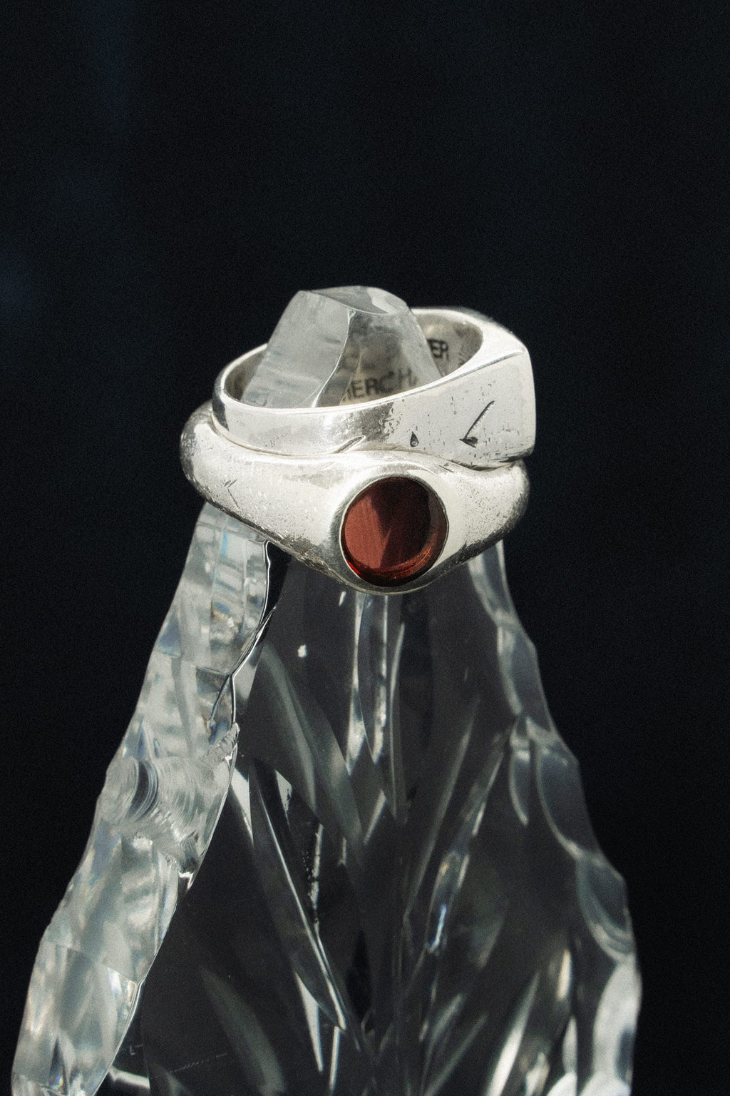 Orbit Signet Red Garnet