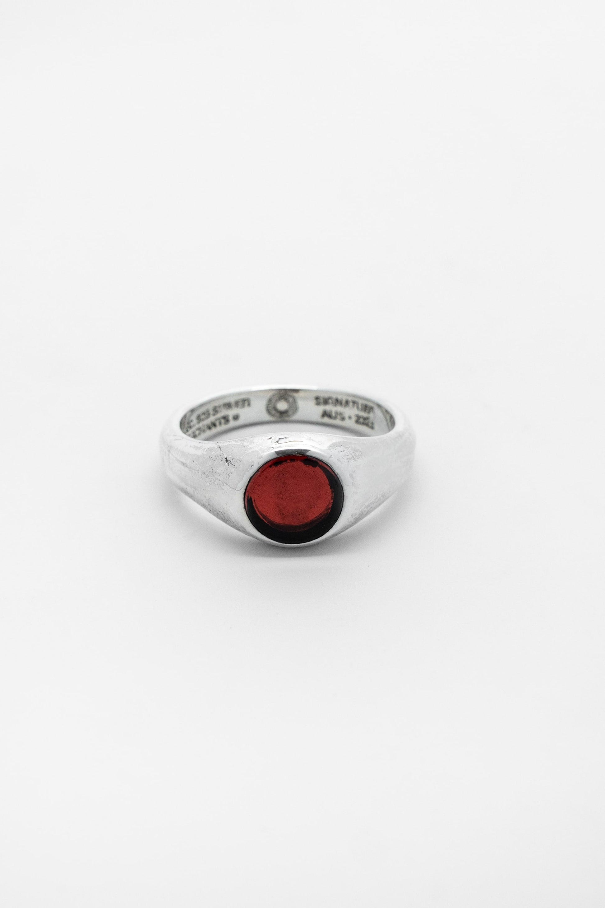 Orbit Signet Red Garnet