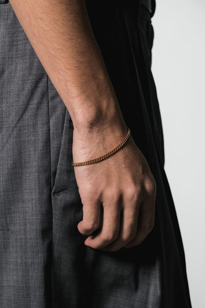 Thin Cuban Bracelet | Gold